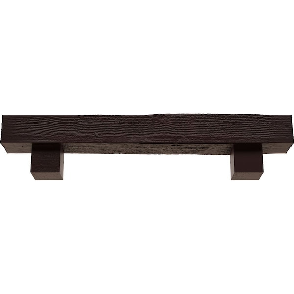 Kit W/ Alamo Corbels, Premium Cherry, 6H  X 6D X 36W Rough Sawn Faux Wood Fireplace ManteL